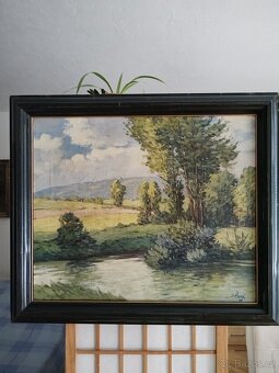 obraz TŮŇ U NĚMECKÉHO BRODU, olej, sign. L. Vraný - 2