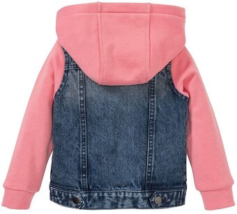 ☘️ Holčičí DŽÍNOVÁ BUNDA s kapucí vel. 116 ☘️ - 2