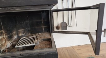 rohová krbová skleněná dvířka - 2