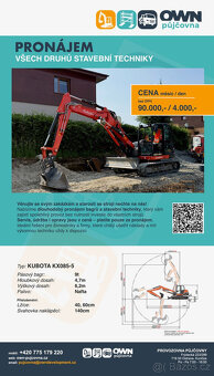 Půjčovna / pronájem minibagr / bagr / traktorbagr - 2