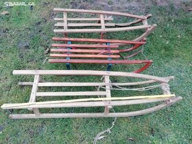 Starožitné dřevěné sáňky - 2