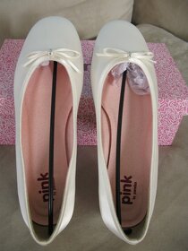 Saténové  baleríny - svatební vel. 41 - 2