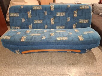 Sedaci souprava 3+1+1 rozkládací modrá - 2