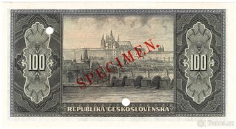 100 Kčs bez data (1945), Bankovní vzor - přetisk SPECIMEN - 2