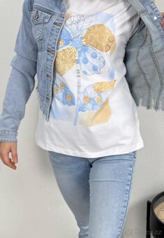 Bavlněné tričko s květy - 2