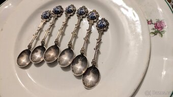 sada 6 starých lžiček alpaka - 2