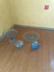 Modrý skeleněný set - 2