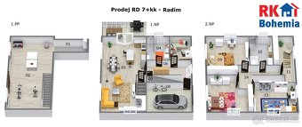 Prodej novostavby rodinného domu 7+kk v obci Radim. - 2