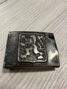 Vojenská přezka 1 republika- lvíček + kož.opasek - 2