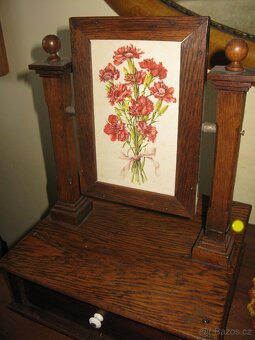 šperkovnice - starožitné  stolní zrcadlo - toaletka - 2