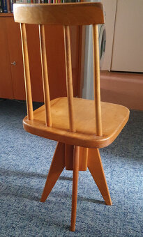 retro otočná židle dřevĕná Brusel expo - 2