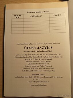 Prodám učebnici českého jazyka pro 8 ročník - 2