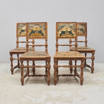 4 x zidle dub tlacena kuze - AKCE - 2