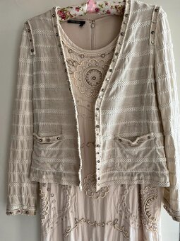 Letní plátěné šaty s bolérkem- Marc Aurel- 36-38 - 2