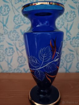 Modrá skleněná váza - 2