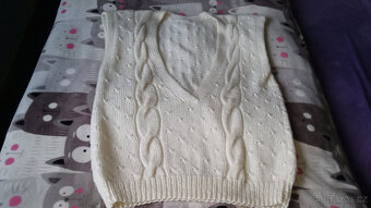 Vesta pletená dámská (retro) - LEVNĚ - 2