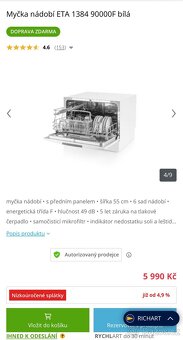Málá myčka ETA deep silent - 2