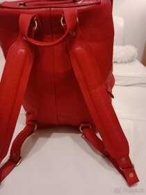 Kožený červený batoh - 2