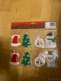 dekorace na vánoce, vánoční jmenovky na dárky -16 ks - 2