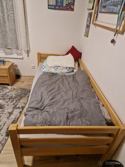 Postel 90×200 dubová + MATRACE ZDARMA - 2