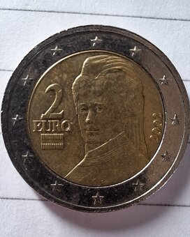 Vzácná 2€ mince – Bertha von Suttner, Rakousko 2002, - 2