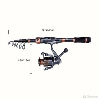 NOVÝ Rybářský Prut 2,4M + Naviják - 2