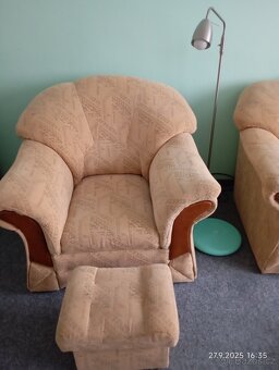 Zachovalá sedací souprava+křeslo - 2