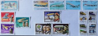 Známky 38 známek lodě letadla vzducholodě balóny Kuba SSSR.. - 2