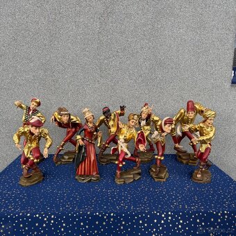 Souprava všech 10 soch Moriskentänzer velké dřevěné - 2