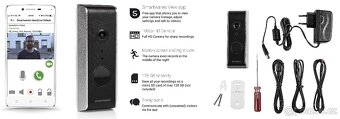 Video zvonek s kamerou Smartwares Wired IP Wi-Fi nový - 2