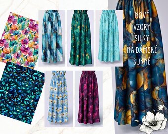 Dámská letní sukně z hedvábného SILKY, hnědé odstíny orientu - 2