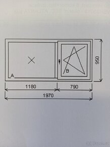 Dvojdílné okno antracit/bílá, 1970x950, nové, poz.5 - 2