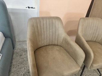 Nové 2x Jídelní židle - křesla s kovovou podnoží - 2