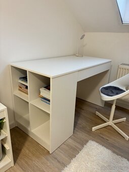 Bílý psací stůl 120x60 cm - 2