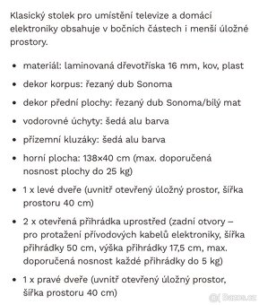 TV stolek  dub sonoma - 2