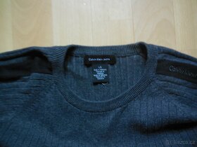 pánský Calvin Klein Jeans šedý svetr  slabý, ba L/54 - 2