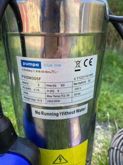 Ponorné čerpadlo PXSM305F 20m kabel spínací skříň plovák - 2