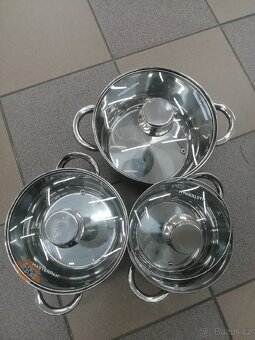 Hrnce sada nerez nádobí 8dilu velký objem indukce atd. - 2