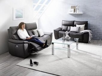 Kožená sedačka, elektronicky polohovatelná - 2