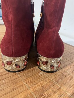 Kožené kotníkové boty s krystaly č. 41 - 2