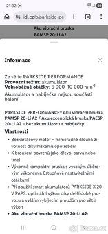 Aku Excentrická bruska parkside perfomance - 2