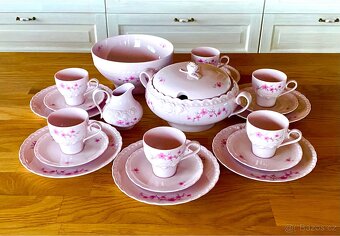 Starý romantický růžový porcelán Tirschenreuth - 2