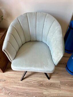 KŘESLO, textil, světle zelená - 2