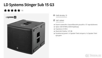 Nové 4ks 15" LD Sub Stinger 15 G3 600/1200 reproduktory - 2