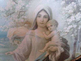 Starožitnost - obraz Maria s Ježíškem Marie a Ježíš Kristus - 2