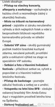 Brazil fest Brno VIP vstupenky 2x - 2