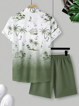 Pánský komplet košile krátký rukáv + šortky - 2