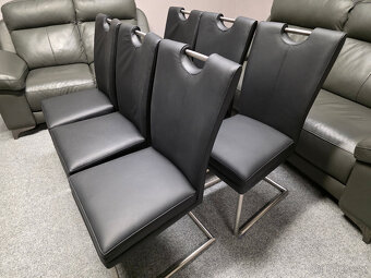 Nová 6x kožená židle značková NIEHOFF černá - 2