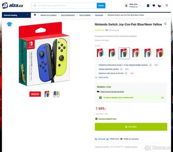 Nintendo Switch Joy-Cony Neon Red/Blue - 2