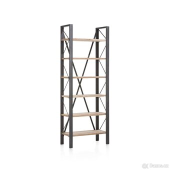 Knihovna CHARLESTON – masivní teak/kov - 2